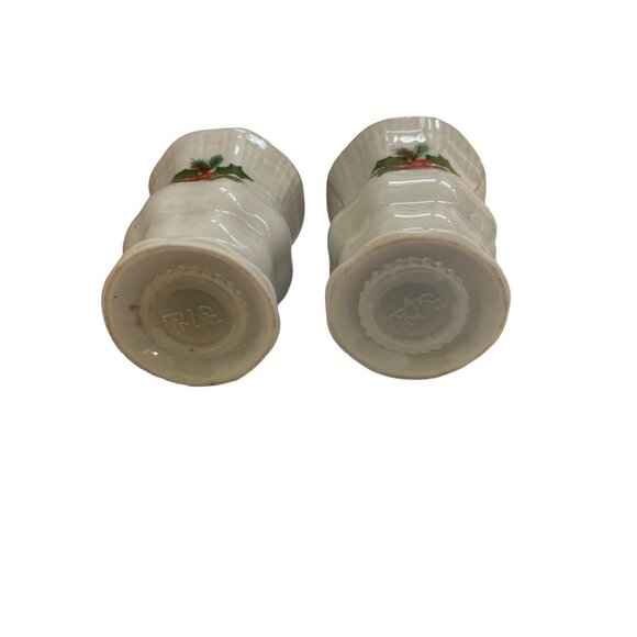 Vintage Holly Ribbon Poland Walbrzych  Christmas Salt & Pepper Shaker Set - Picture 3 of 3